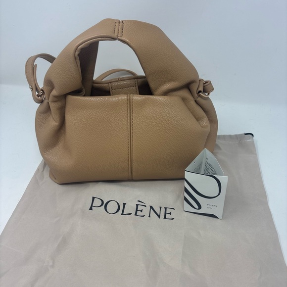 Polène Numéro Neuf Mini Bag Textured Beige Leather Purse - Picture 2 of 14